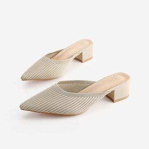 TIJN Helka Pointed Toe Chunky Low Heeled Mules